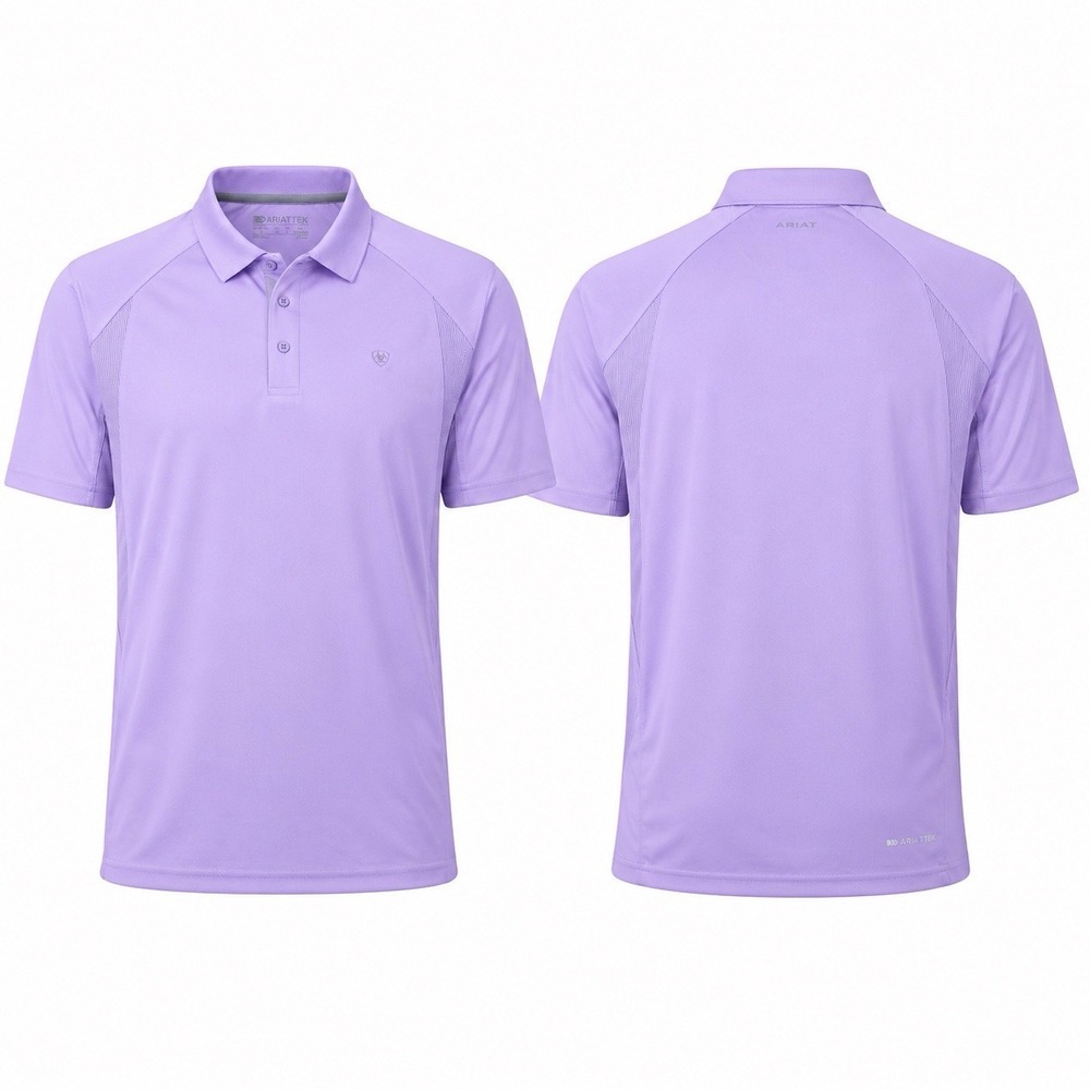 Ariat Mens XL AriatTEK AC SS Polo Shirt Plum Shadow Purple 10044936 NEW STAIN